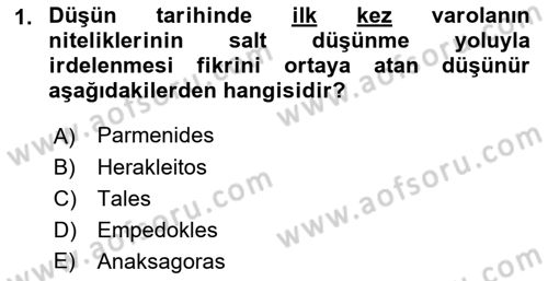 Zihin Felsefesi Dersi 2018 - 2019 Yılı 3 Ders Sınav Soruları 1. Soru