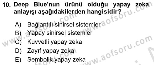 Zihin Felsefesi Dersi 2018 - 2019 Yılı 3 Ders Sınav Soruları 10. Soru