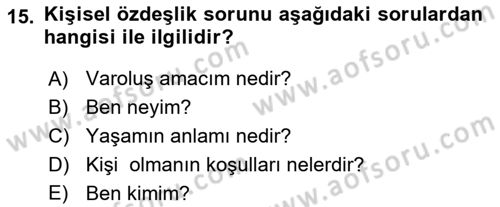 Zihin Felsefesi Dersi 2018 - 2019 Yılı 3 Ders Sınav Soruları 15. Soru