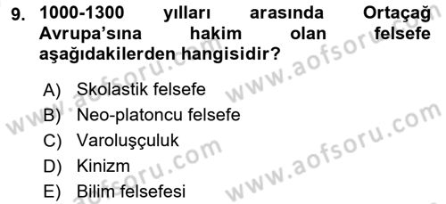 Zihin Felsefesi Dersi 2018 - 2019 Yılı (Vize) Ara Sınav Soruları 9. Soru