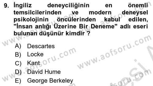 Zihin Felsefesi Dersi 2020 - 2021 Yılı Yaz Okulu Sınav Soruları 9. Soru