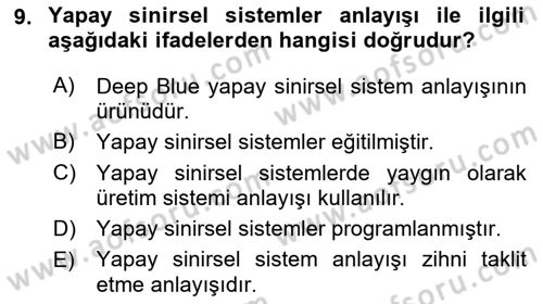 Zihin Felsefesi Dersi 2021 - 2022 Yılı (Final) Dönem Sonu Sınav Soruları 9. Soru