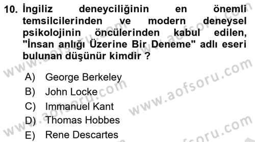 Zihin Felsefesi Dersi 2022 - 2023 Yılı Yaz Okulu Sınav Soruları 10. Soru