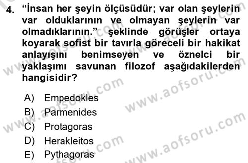 Zihin Felsefesi Dersi 2022 - 2023 Yılı Yaz Okulu Sınav Soruları 4. Soru