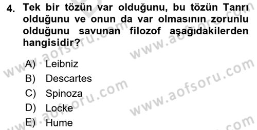Zihin Felsefesi Dersi 2023 - 2024 Yılı (Final) Dönem Sonu Sınav Soruları 4. Soru