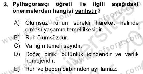 Zihin Felsefesi Dersi 2023 - 2024 Yılı Yaz Okulu Sınav Soruları 3. Soru