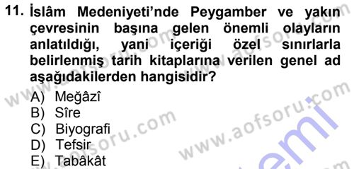 Tarih Felsefesi 1 Dersi 2012 - 2013 Yılı (Final) Dönem Sonu Sınav Soruları 11. Soru