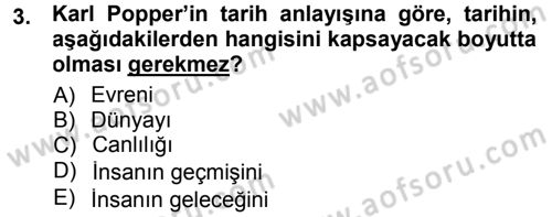 Tarih Felsefesi 1 Dersi 2012 - 2013 Yılı (Final) Dönem Sonu Sınav Soruları 3. Soru