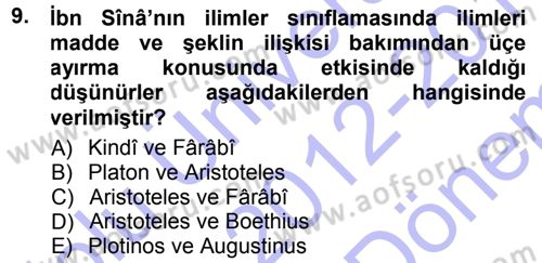 Tarih Felsefesi 1 Dersi 2012 - 2013 Yılı (Final) Dönem Sonu Sınav Soruları 9. Soru