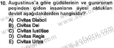 Tarih Felsefesi 1 Dersi 2012 - 2013 Yılı Tek Ders Sınav Soruları 10. Soru