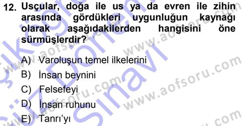 Tarih Felsefesi 1 Dersi 2013 - 2014 Yılı (Final) Dönem Sonu Sınav Soruları 12. Soru