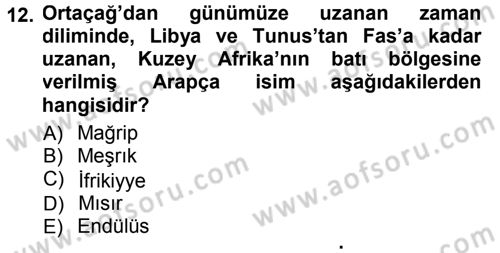 Tarih Felsefesi 1 Dersi 2013 - 2014 Yılı Tek Ders Sınav Soruları 12. Soru