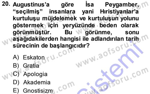 Tarih Felsefesi 1 Dersi 2014 - 2015 Yılı (Vize) Ara Sınav Soruları 20. Soru