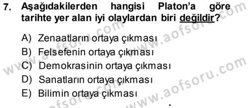 Tarih Felsefesi 1 Dersi 2014 - 2015 Yılı (Vize) Ara Sınav Soruları 7. Soru