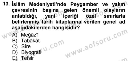 Tarih Felsefesi 1 Dersi 2014 - 2015 Yılı Tek Ders Sınav Soruları 13. Soru