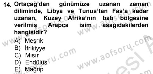 Tarih Felsefesi 1 Dersi 2014 - 2015 Yılı Tek Ders Sınav Soruları 14. Soru