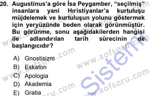 Tarih Felsefesi 1 Dersi 2015 - 2016 Yılı (Vize) Ara Sınav Soruları 20. Soru