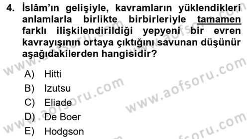 Tarih Felsefesi 1 Dersi 2015 - 2016 Yılı (Final) Dönem Sonu Sınav Soruları 4. Soru