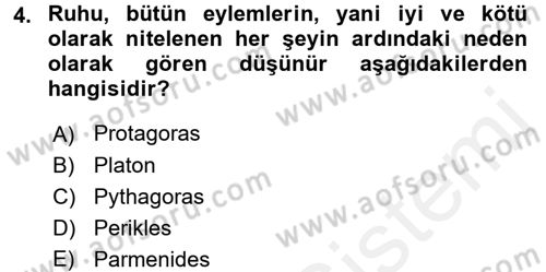 Tarih Felsefesi 1 Dersi 2015 - 2016 Yılı Tek Ders Sınav Soruları 4. Soru