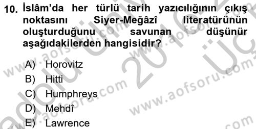 Tarih Felsefesi 1 Dersi 2016 - 2017 Yılı 3 Ders Sınav Soruları 10. Soru