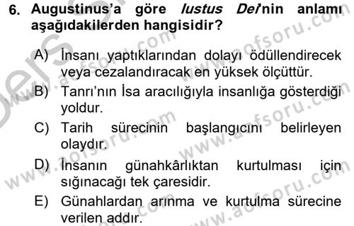Tarih Felsefesi 1 Dersi 2016 - 2017 Yılı 3 Ders Sınav Soruları 6. Soru