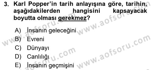 Tarih Felsefesi 1 Dersi 2016 - 2017 Yılı (Vize) Ara Sınav Soruları 3. Soru