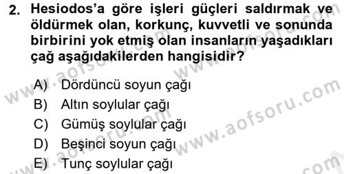 Tarih Felsefesi 1 Dersi 2016 - 2017 Yılı (Final) Dönem Sonu Sınav Soruları 2. Soru