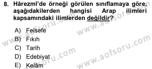 Tarih Felsefesi 1 Dersi 2016 - 2017 Yılı (Final) Dönem Sonu Sınav Soruları 8. Soru