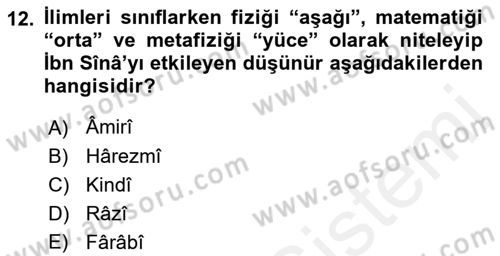 Tarih Felsefesi 1 Dersi 2017 - 2018 Yılı 3 Ders Sınav Soruları 12. Soru