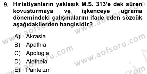 Tarih Felsefesi 1 Dersi 2017 - 2018 Yılı 3 Ders Sınav Soruları 9. Soru