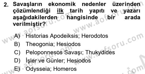 Tarih Felsefesi 1 Dersi 2018 - 2019 Yılı 3 Ders Sınav Soruları 2. Soru