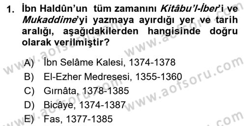Tarih Felsefesi 1 Dersi 2021 - 2022 Yılı Yaz Okulu Sınav Soruları 1. Soru