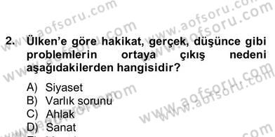 Tarih Felsefesi 2 Dersi 2012 - 2013 Yılı (Vize) Ara Sınav Soruları 12. Soru