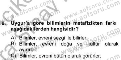 Tarih Felsefesi 2 Dersi 2012 - 2013 Yılı (Vize) Ara Sınav Soruları 18. Soru