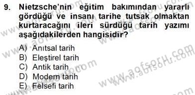 Tarih Felsefesi 2 Dersi 2012 - 2013 Yılı (Final) Dönem Sonu Sınav Soruları 9. Soru