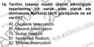 Tarih Felsefesi 2 Dersi 2013 - 2014 Yılı (Vize) Ara Sınav Soruları 16. Soru