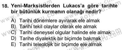 Tarih Felsefesi 2 Dersi 2013 - 2014 Yılı (Vize) Ara Sınav Soruları 18. Soru