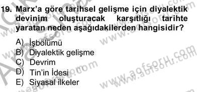 Tarih Felsefesi 2 Dersi 2013 - 2014 Yılı (Vize) Ara Sınav Soruları 19. Soru