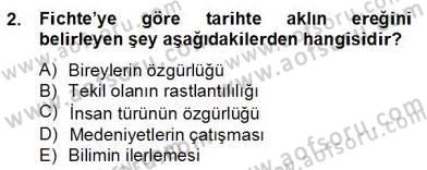 Tarih Felsefesi 2 Dersi 2013 - 2014 Yılı (Final) Dönem Sonu Sınav Soruları 2. Soru