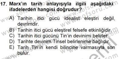 Tarih Felsefesi 2 Dersi 2014 - 2015 Yılı (Vize) Ara Sınav Soruları 17. Soru