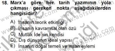 Tarih Felsefesi 2 Dersi 2014 - 2015 Yılı (Vize) Ara Sınav Soruları 18. Soru