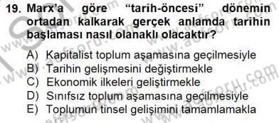 Tarih Felsefesi 2 Dersi 2014 - 2015 Yılı (Vize) Ara Sınav Soruları 19. Soru
