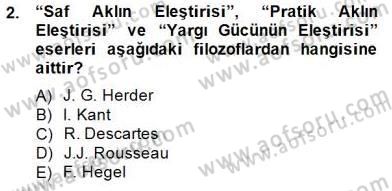 Tarih Felsefesi 2 Dersi 2014 - 2015 Yılı (Vize) Ara Sınav Soruları 2. Soru