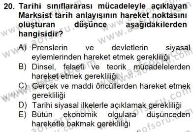 Tarih Felsefesi 2 Dersi 2014 - 2015 Yılı (Vize) Ara Sınav Soruları 20. Soru