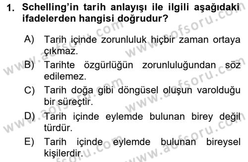 Tarih Felsefesi 2 Dersi 2015 - 2016 Yılı (Vize) Ara Sınav Soruları 1. Soru