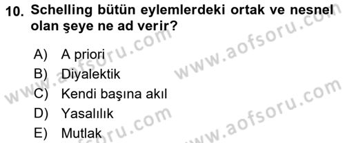 Tarih Felsefesi 2 Dersi 2016 - 2017 Yılı (Vize) Ara Sınav Soruları 10. Soru