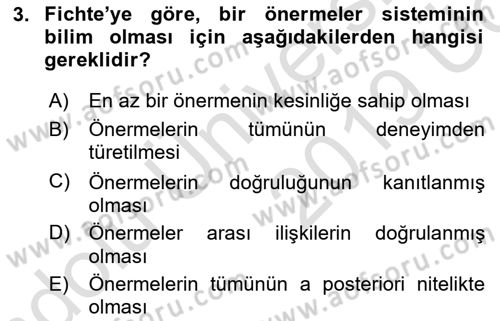 Tarih Felsefesi 2 Dersi 2018 - 2019 Yılı 3 Ders Sınav Soruları 3. Soru