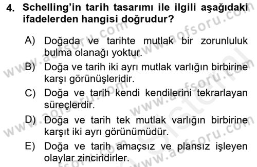 Tarih Felsefesi 2 Dersi 2018 - 2019 Yılı (Vize) Ara Sınav Soruları 4. Soru