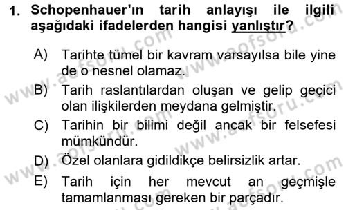 Tarih Felsefesi 2 Dersi 2022 - 2023 Yılı Yaz Okulu Sınav Soruları 1. Soru