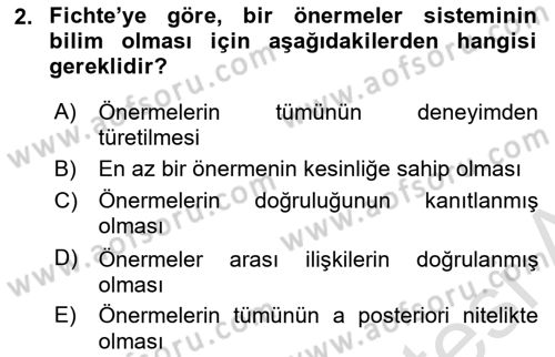 Tarih Felsefesi 2 Dersi 2022 - 2023 Yılı Yaz Okulu Sınav Soruları 2. Soru
